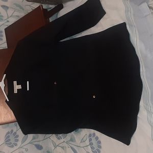 Women's button down top by Dana Buchman, Size M, Black